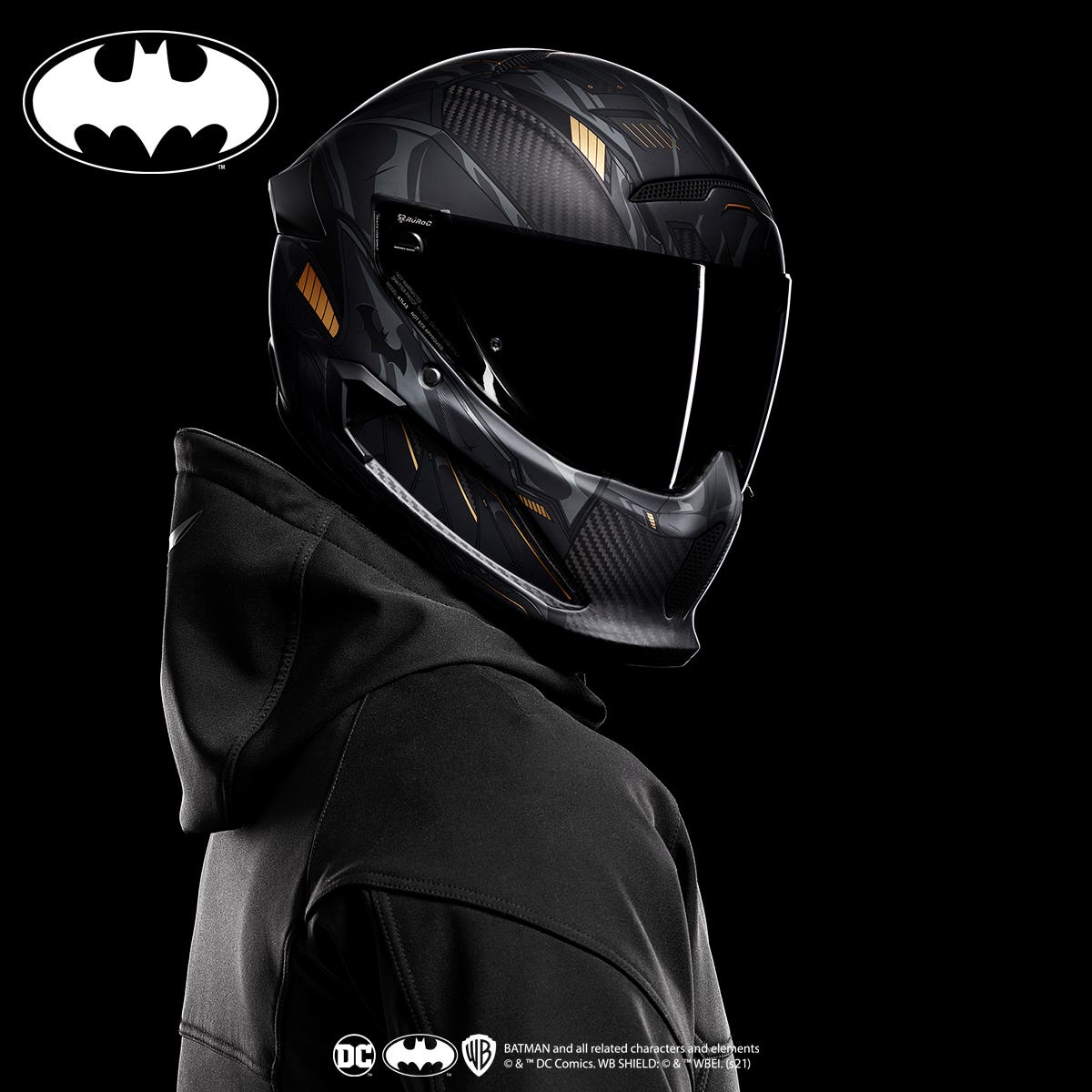 Ruroc | Atlas  Batman | Full Face Motorcycle Helmet | Protection  Re-Engineered