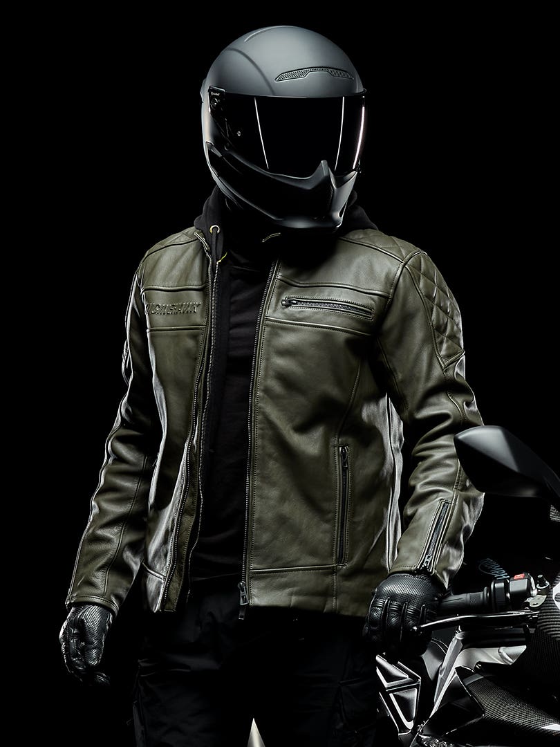 motorcycle helmet and jacket