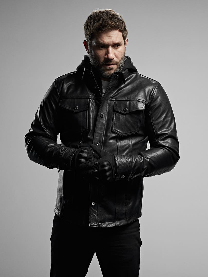 full grain leather motorcycle jacket