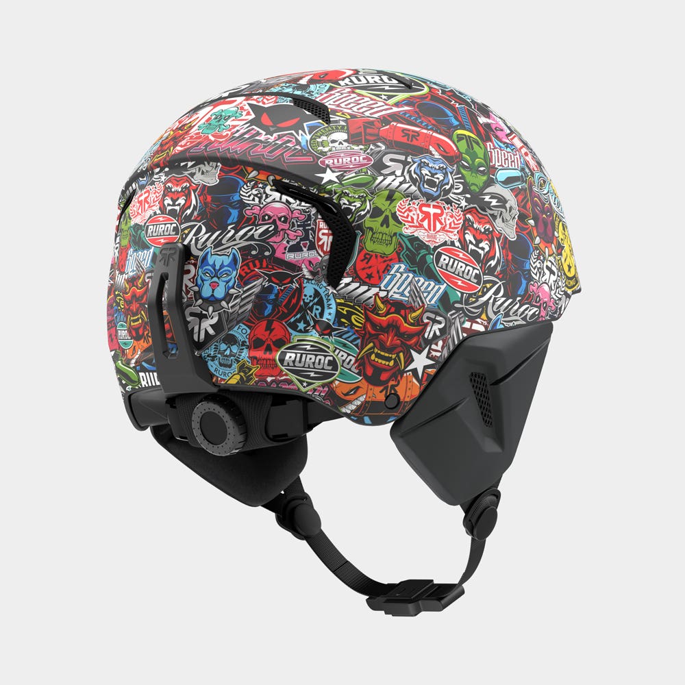 ik wil uitgebreid feit Ruroc | LITE Helmet - Stickerbomb