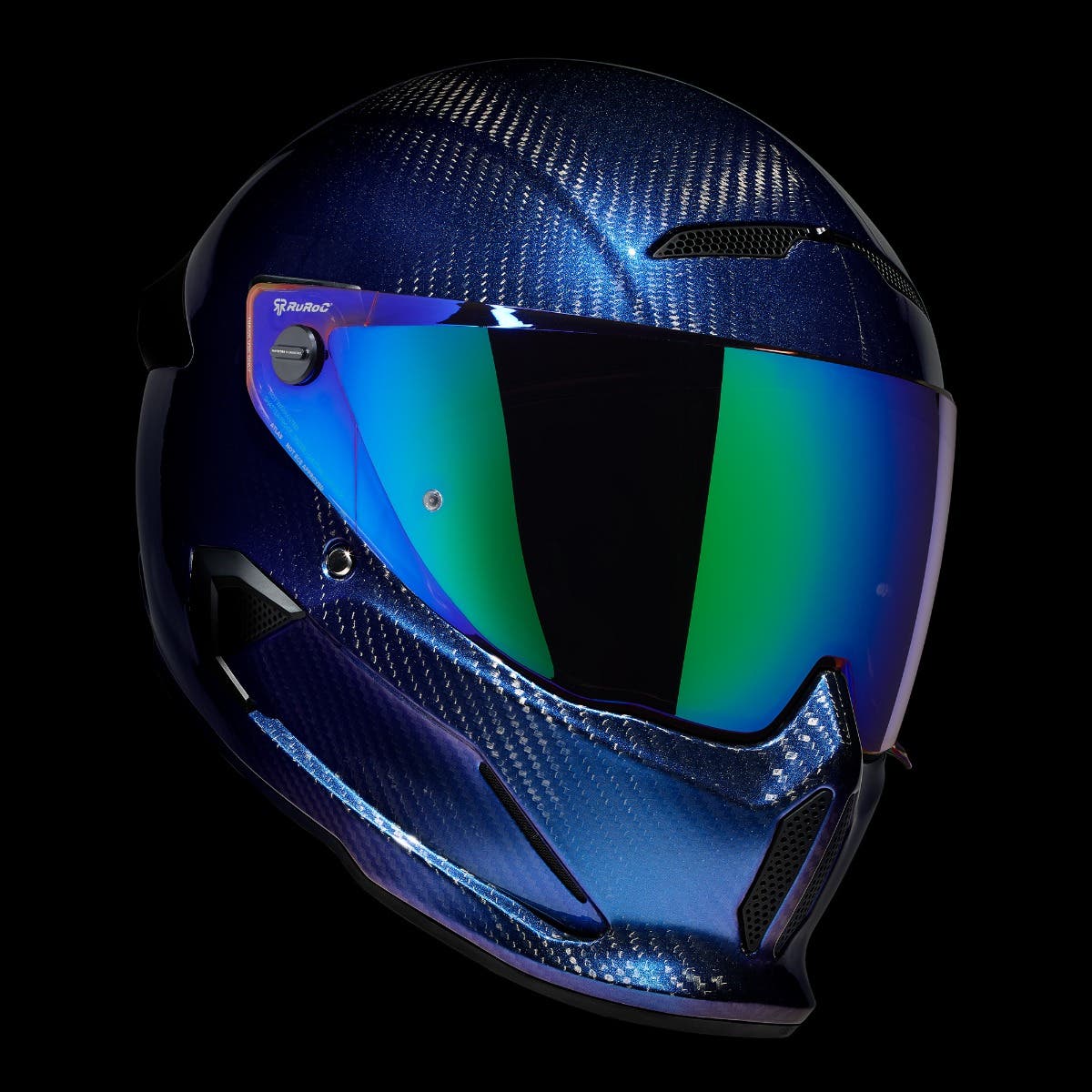 Blue store visor helmet