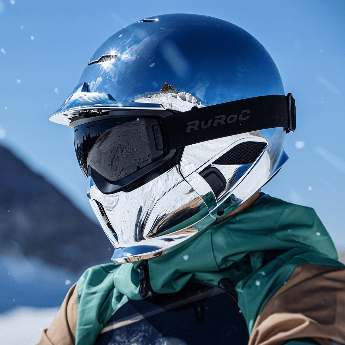 Ruroc RG1DX Chrome Full Face SnowSports Ski Helmet